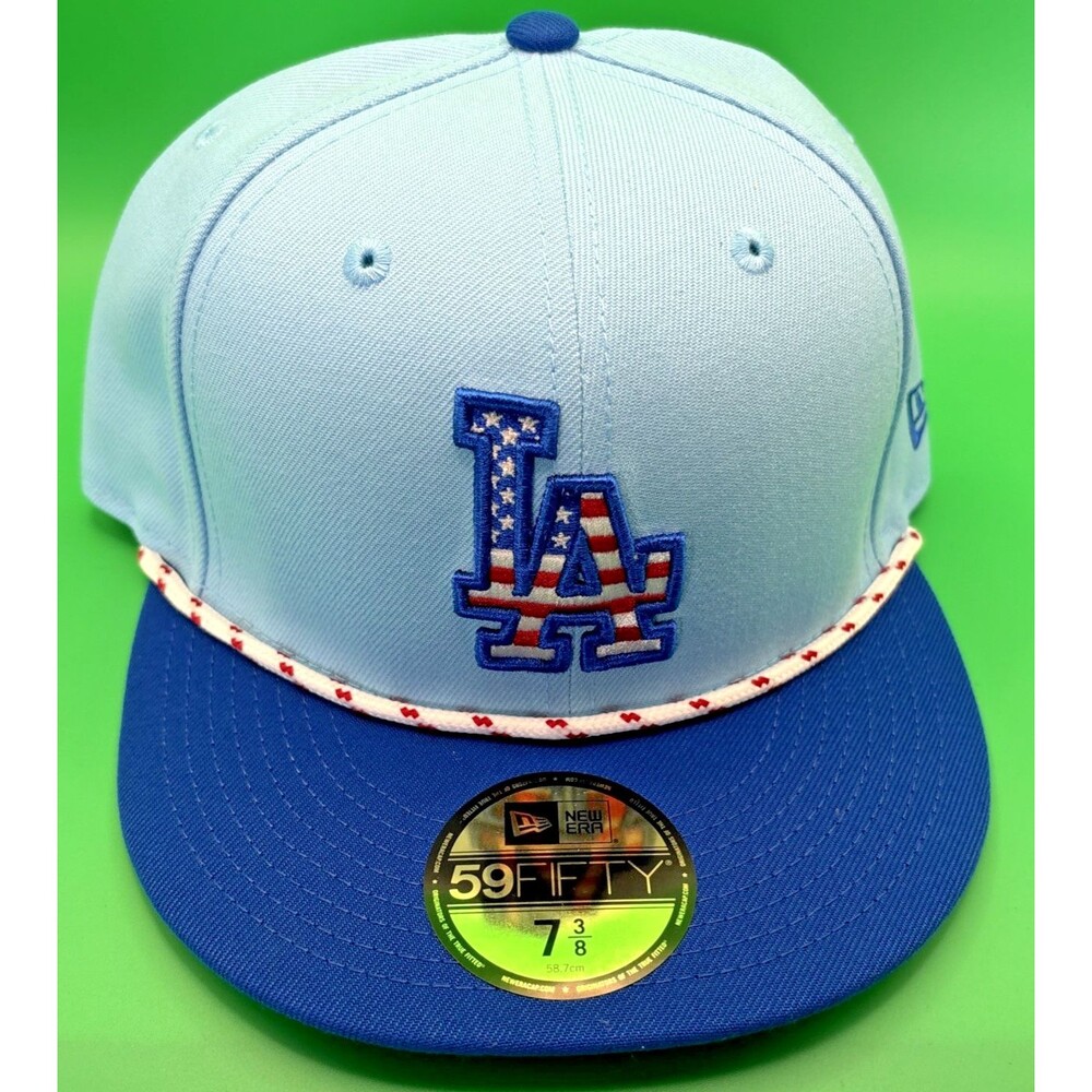 New Era Hat 7 3/8 L.A. Dodgers 4th Of July Authentic On Field Fitted Cap New